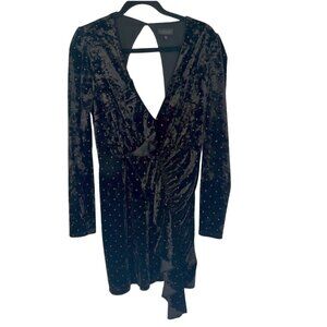 Topshop Black Velvet Cocktail Dress w/ Sparkly Dots